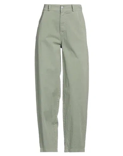 Haveone Woman Pants Sage Green Size Xs Cotton, Elastane