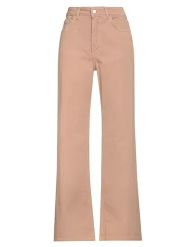 Haveone Woman Pants Sand Size L Cotton In Beige
