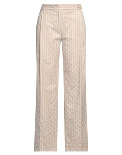 Haveone Woman Pants Sand Size Xs Polyester, Viscose, Elastane, Lurex, Polyamide In Beige