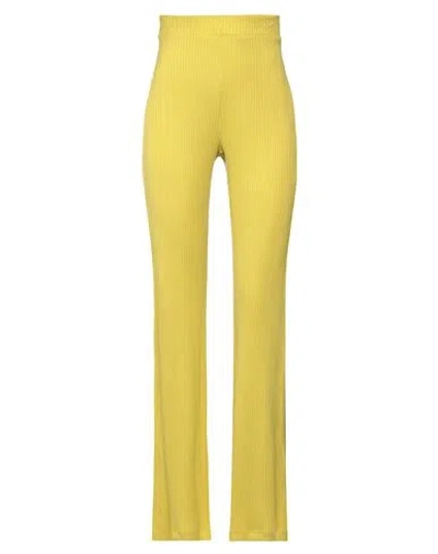 Haveone Woman Pants Yellow Size S Viscose, Nylon, Polyester