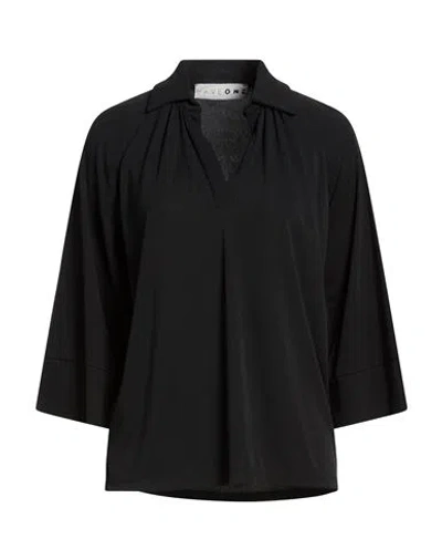 Haveone Woman Polo Shirt Black Size M Polyester, Elastane