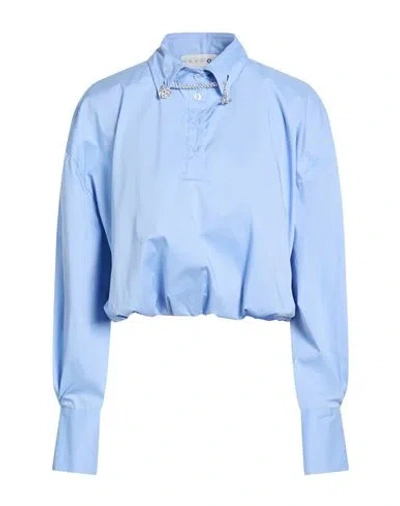 Haveone Woman Shirt Azure Size M Cotton, Polyester, Lyocell, Viscose In Blue