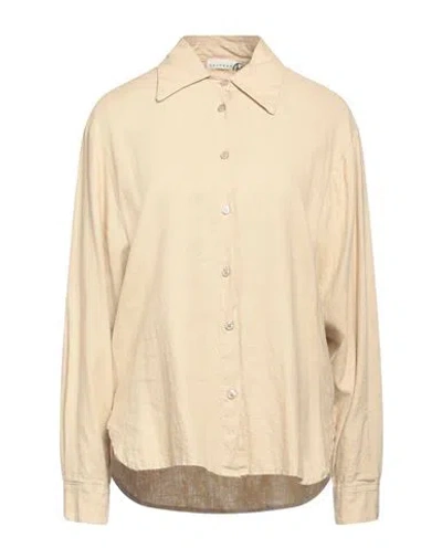 Haveone Woman Shirt Beige Size S Linen, Viscose