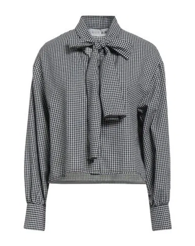 Haveone Woman Shirt Black Size M Polyester, Cotton In Multi