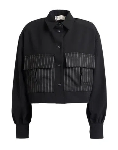 Haveone Woman Shirt Black Size M Polyester, Viscose, Elastane
