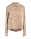 HAVEONE HAVEONE WOMAN SHIRT CAMEL SIZE M POLYESTER