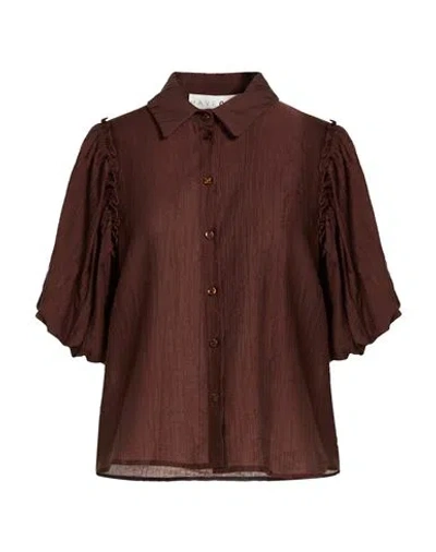 Haveone Woman Shirt Chocolate Brown Size M Tencel, Recycled Polyamide