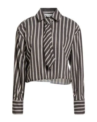 Haveone Woman Shirt Dark Brown Size S Polyester, Viscose, Polyamide In Black