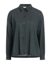 Haveone Woman Shirt Dark Green Size M Viscose, Metal, Polyamide, Elastane