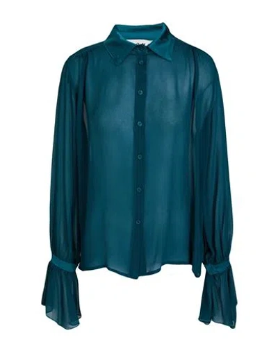 Haveone Woman Shirt Deep Teal Size M Viscose In Blue
