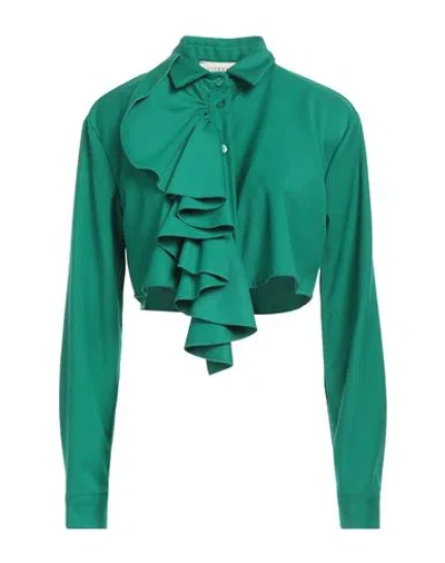 Haveone Woman Shirt Green Size S Polyester, Viscose, Elastic Fibres