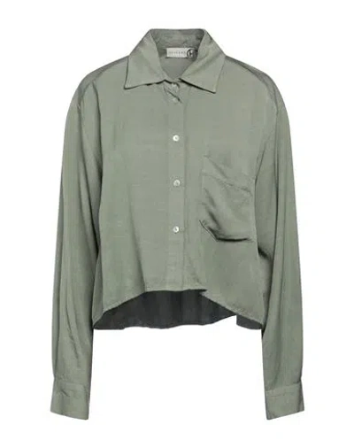 Haveone Woman Shirt Military Green Size M Lyocell, Viscose, Linen