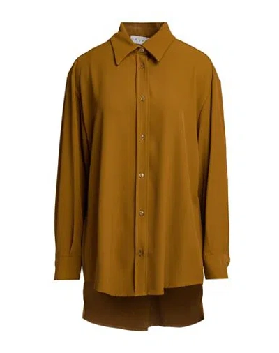 Haveone Woman Shirt Mustard Size M Polyester, Elastane In Yellow