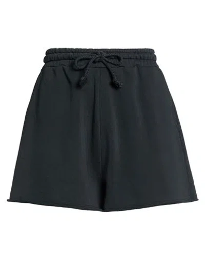 Haveone Woman Shorts & Bermuda Shorts Charcoal Size M Cotton In Black