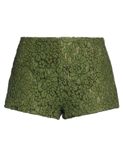 Haveone Woman Shorts & Bermuda Shorts Green Size S Cotton, Polyamide, Viscose
