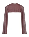 Haveone Woman Shrug Chocolate Brown Size M Polyamide, Metallic Fiber, Elastane In Brown