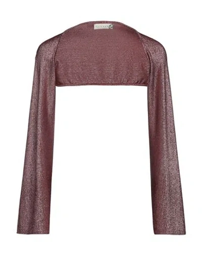 Haveone Woman Shrug Chocolate Brown Size M Polyamide, Metallic Fiber, Elastane
