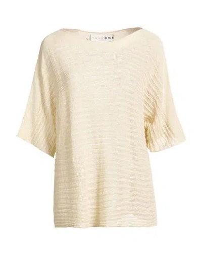 Haveone Woman Sweater Beige Size Onesize Cotton, Polyamide, Metallic Fiber In Transparent