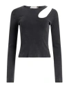 Haveone Woman Sweater Charcoal Size M Cotton, Elastane In Gray