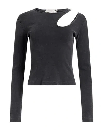 Haveone Woman Sweater Charcoal Size M Cotton, Elastane In Gray
