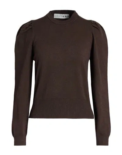 Haveone Woman Sweater Chocolate Brown Size M Viscose, Polyester, Polyamide