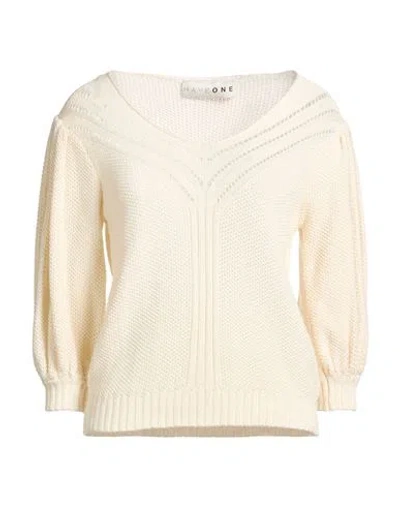 Haveone Woman Sweater Cream Size Onesize Cotton, Acrylic In White