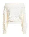 Haveone Woman Sweater Cream Size Onesize Wool, Acrylic In Neutral