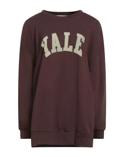 Haveone Woman Sweatshirt Dark Brown Size Onesize Cotton