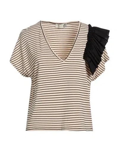 Haveone Woman T-shirt Beige Size S Viscose, Elastane In Neutral
