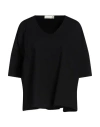 HAVEONE HAVEONE WOMAN T-SHIRT BLACK SIZE ONESIZE VISCOSE, POLYAMIDE, ELASTANE