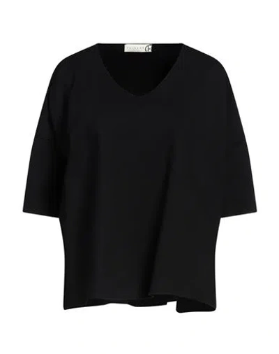 Haveone Woman T-shirt Black Size Onesize Viscose, Polyamide, Elastane