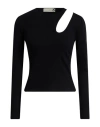 Haveone Woman T-shirt Black Size S Cotton, Elastane