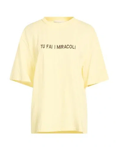 Haveone Woman T-shirt Yellow Size S Cotton