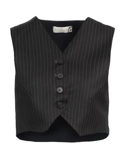 Haveone Woman Tailored Vest Charcoal Size M Polyester, Viscose, Elastane In Grey