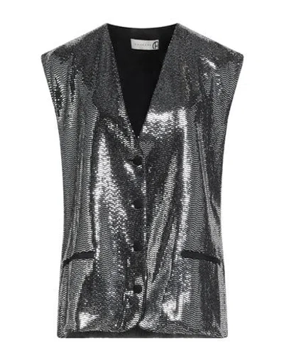 Haveone Woman Tailored Vest Silver Size S Polyamide, Elastane, Metal