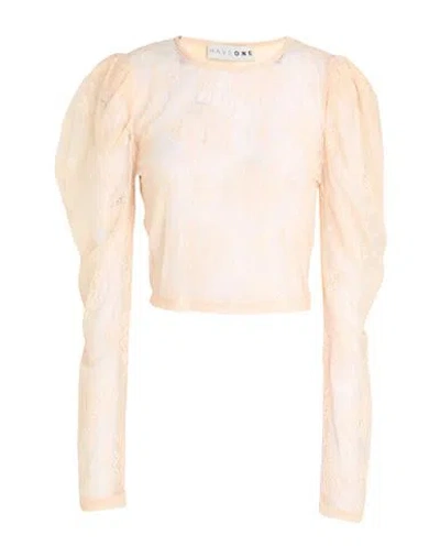 Haveone Woman Top Apricot Size S Polyamide, Elastic Fibres In Pink