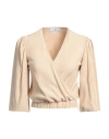 Haveone Woman Top Beige Size M Viscose, Polyester, Cotton, Elastane In Beige