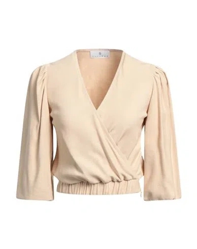 Haveone Woman Top Beige Size M Viscose, Polyester, Cotton, Elastane