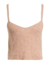 Haveone Woman Top Beige Size Onesize Acrylic, Polyamide, Wool, Viscose In Multi
