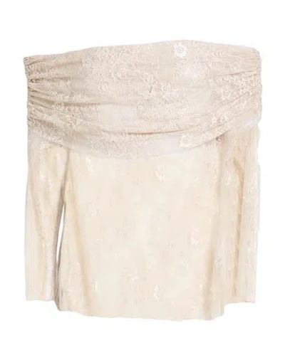 Haveone Woman Top Beige Size Onesize Polyamide In Gold