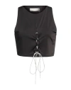 Haveone Woman Top Black Size M Polyester, Elastic Fibres In Black