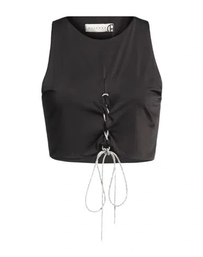 Haveone Woman Top Black Size M Polyester, Elastic Fibres