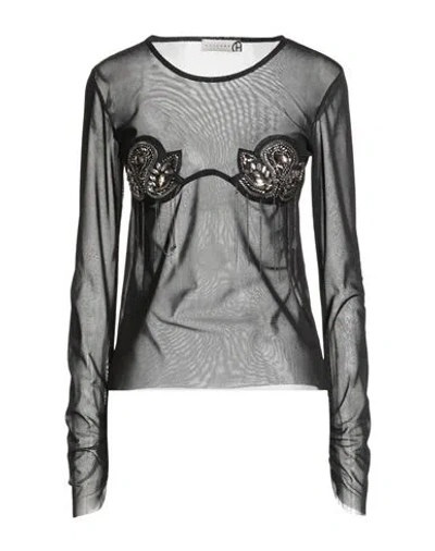 Haveone Woman Top Black Size S Polyester, Elastane