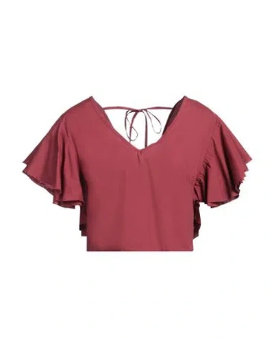 Haveone Woman Top Burgundy Size M Cotton In Red