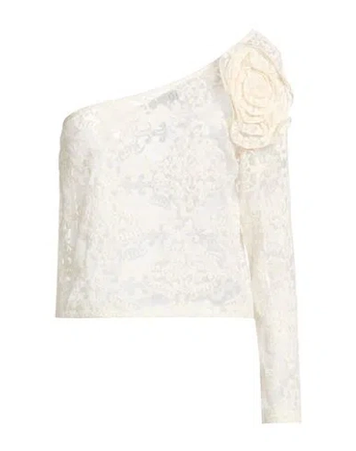 Haveone Woman Top Cream Size M Polyamide, Cotton In Neutral