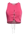 Haveone Woman Top Fuchsia Size M Polyester, Elastic Fibres In Pink