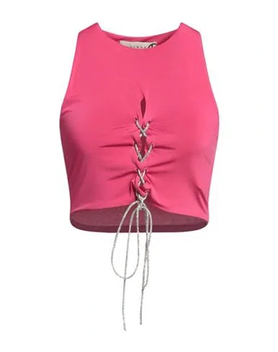 Haveone Woman Top Fuchsia Size M Polyester, Elastic Fibres In Pink