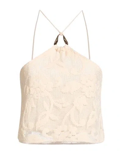 Haveone Woman Top Ivory Size M Cotton, Polyester In Neutral
