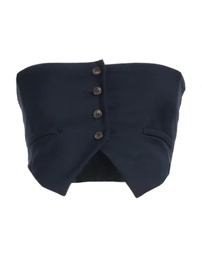 Haveone Woman Top Navy Size M Polyester, Viscose, Elastane
