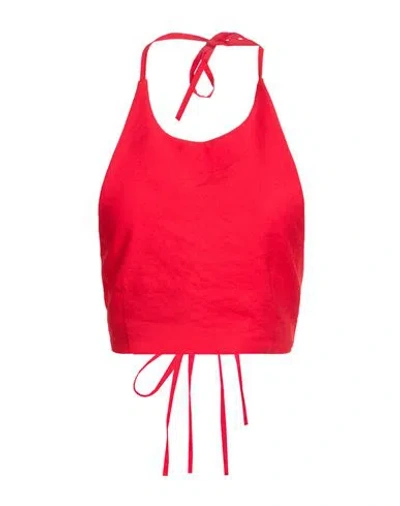 Haveone Woman Top Red Size M Viscose, Polyester